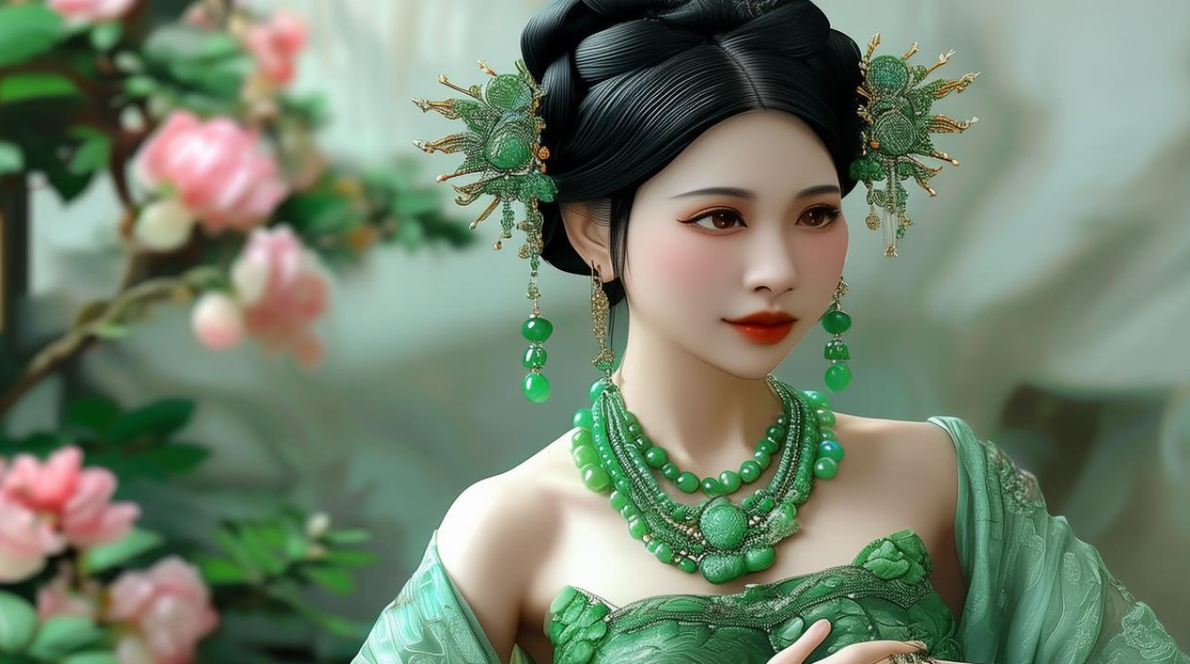 古代女子翡翠首饰