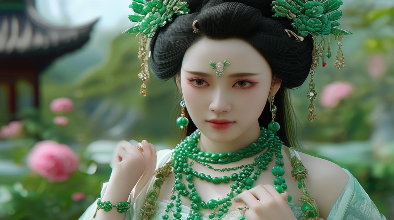 古代女子翡翠首饰