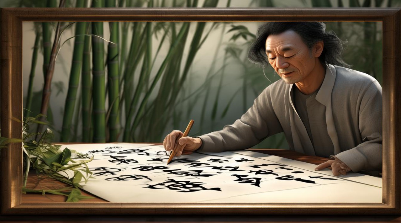 竹骨字书画家