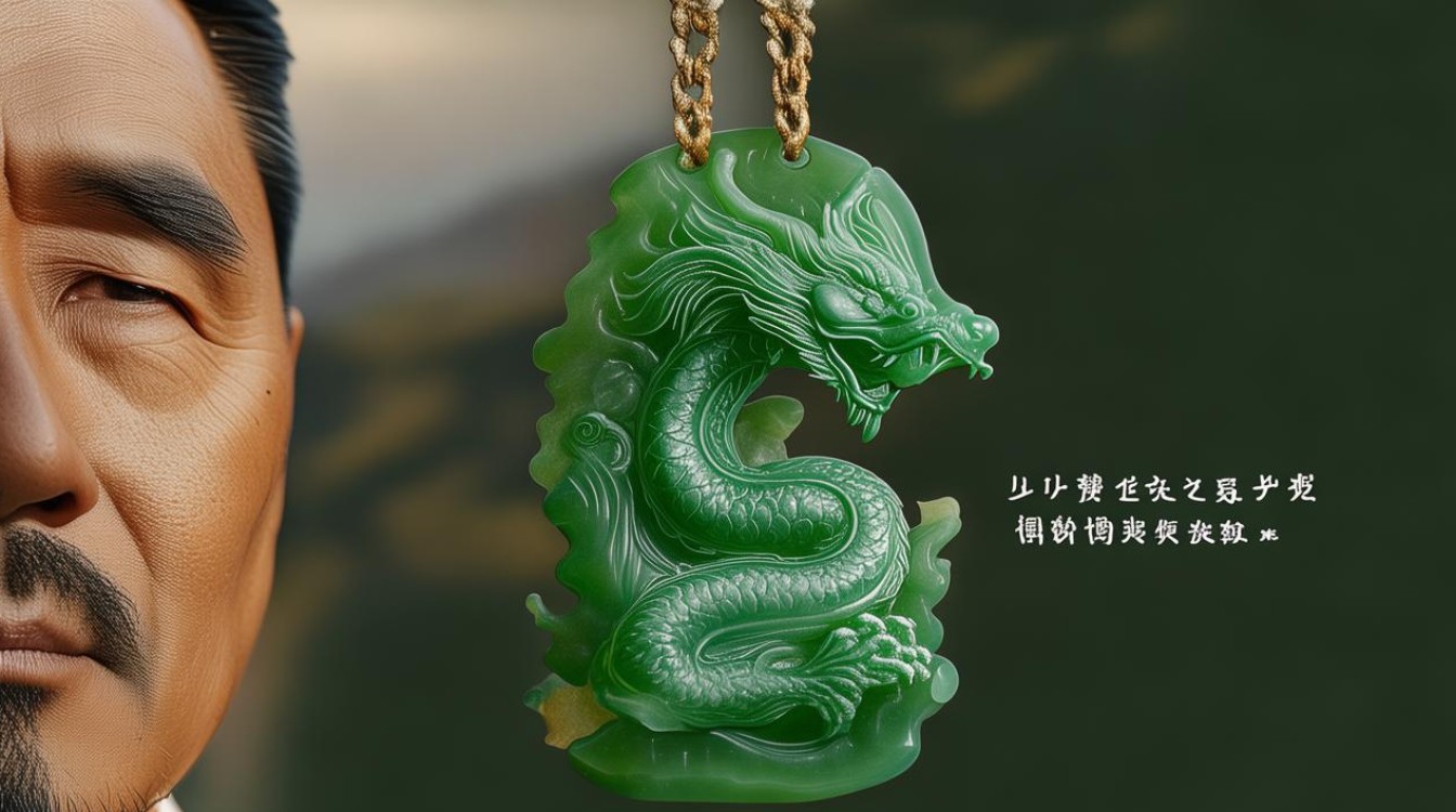 男人戴翡翠龙