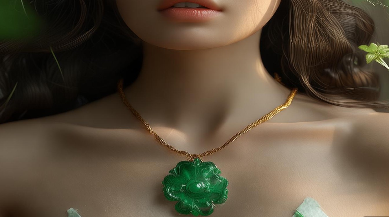 翡翠挂件美女