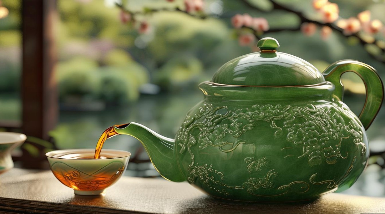 翡翠茶壶泡茶