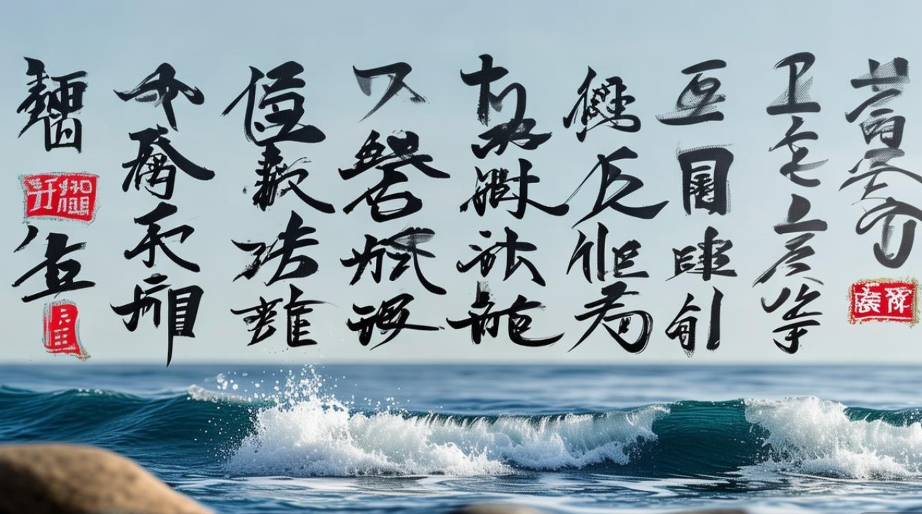 海阔天空书法图片