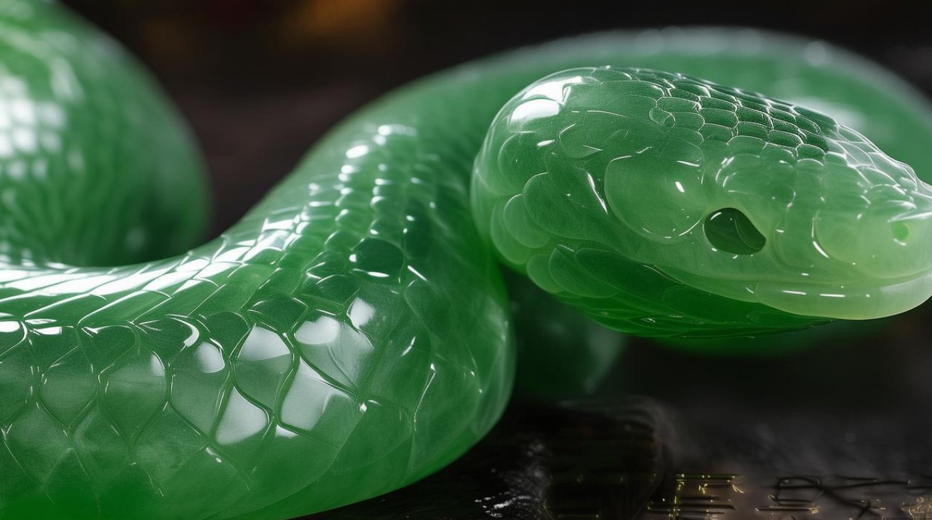翡翠刻蛇