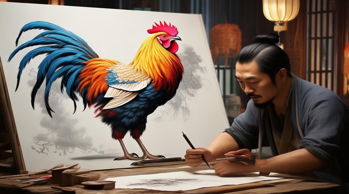 中国画公鸡画家