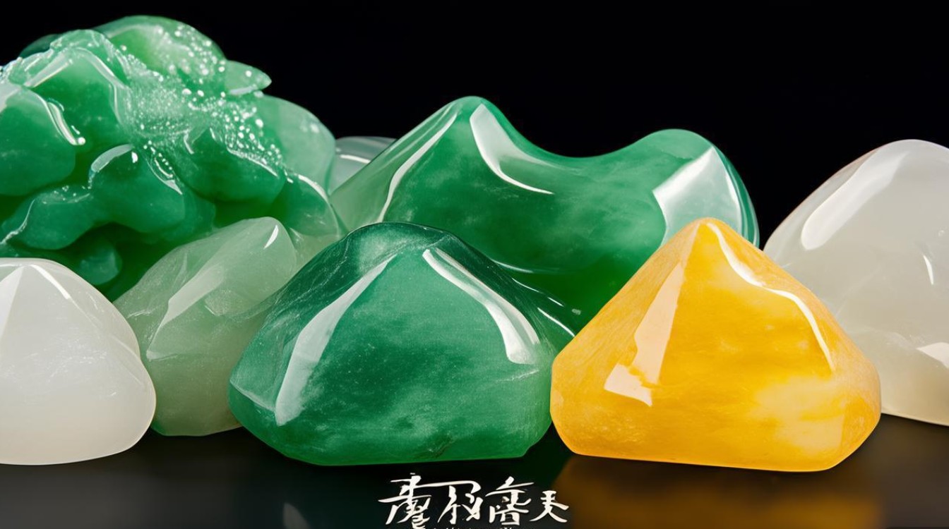 白绿黄三色翡翠