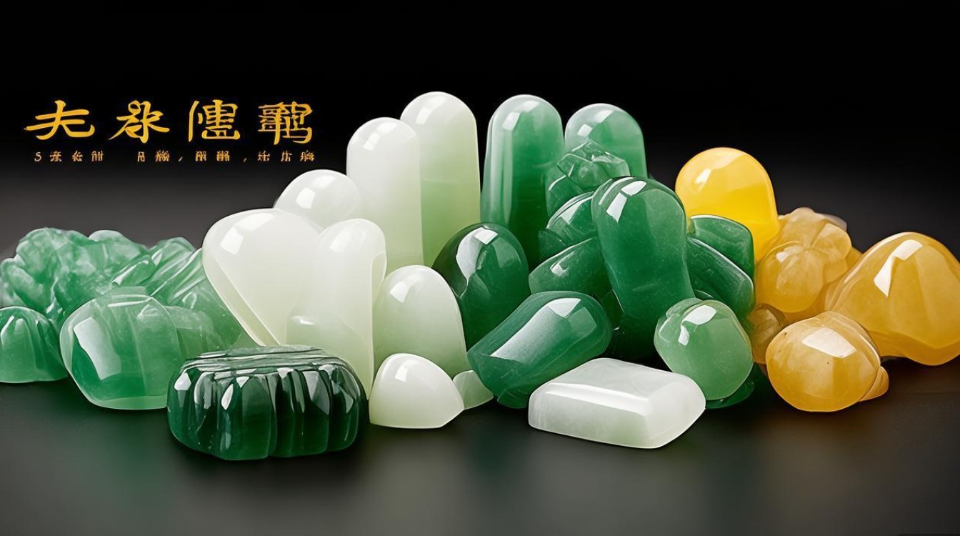 白绿黄三色翡翠