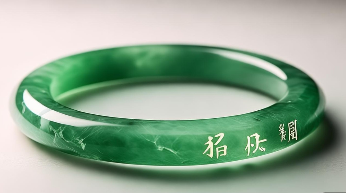 糯种翡翠飘绿手镯图片