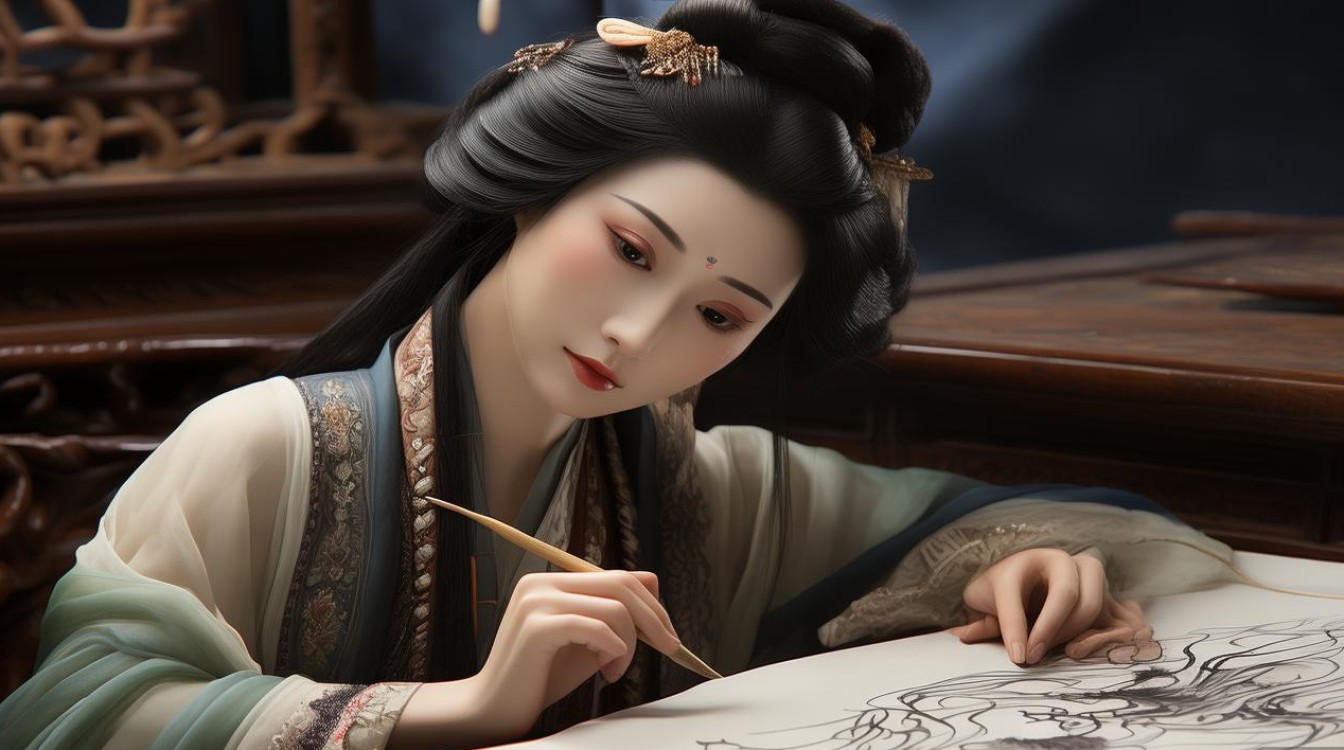清仕女画家