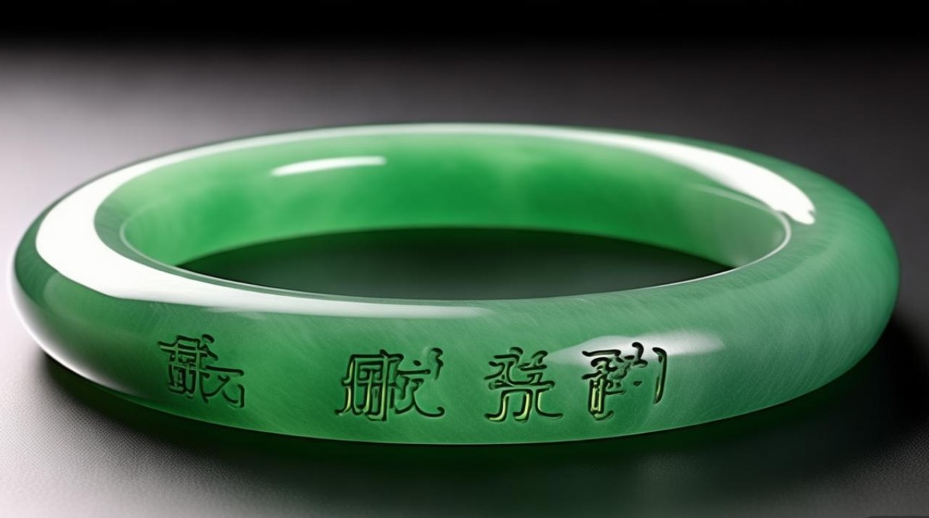 糯种浅绿色翡翠手镯