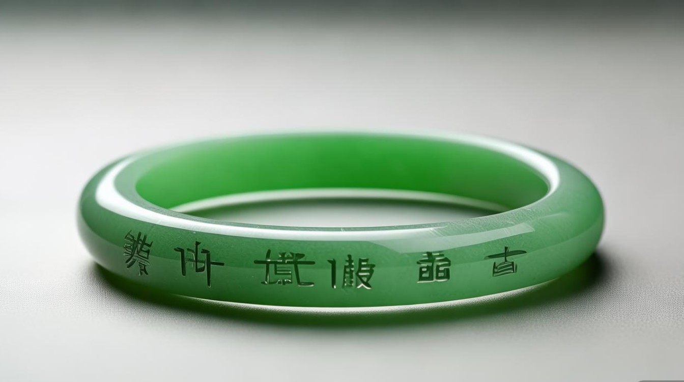 糯种浅绿色翡翠手镯