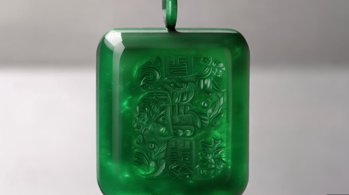 长方形翡翠吊坠图片
