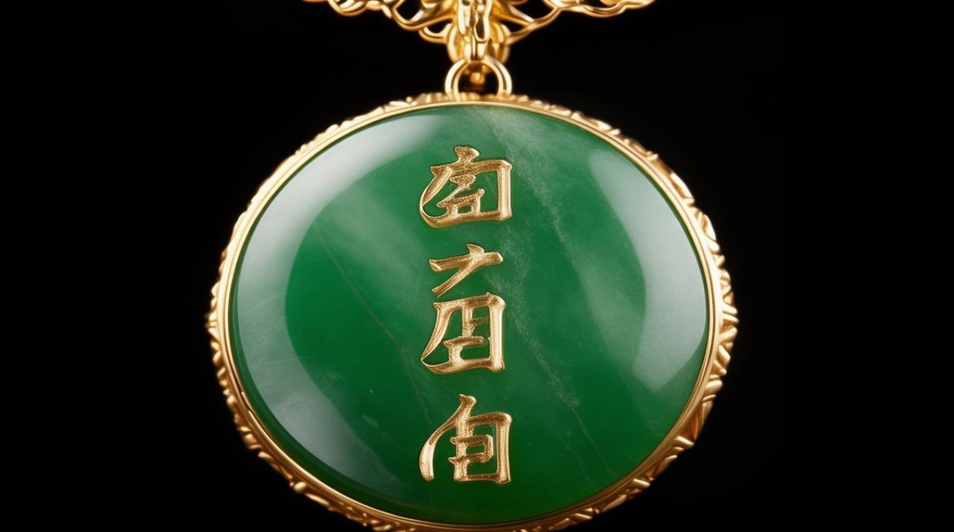 翡翠平安扣的镶嵌图片