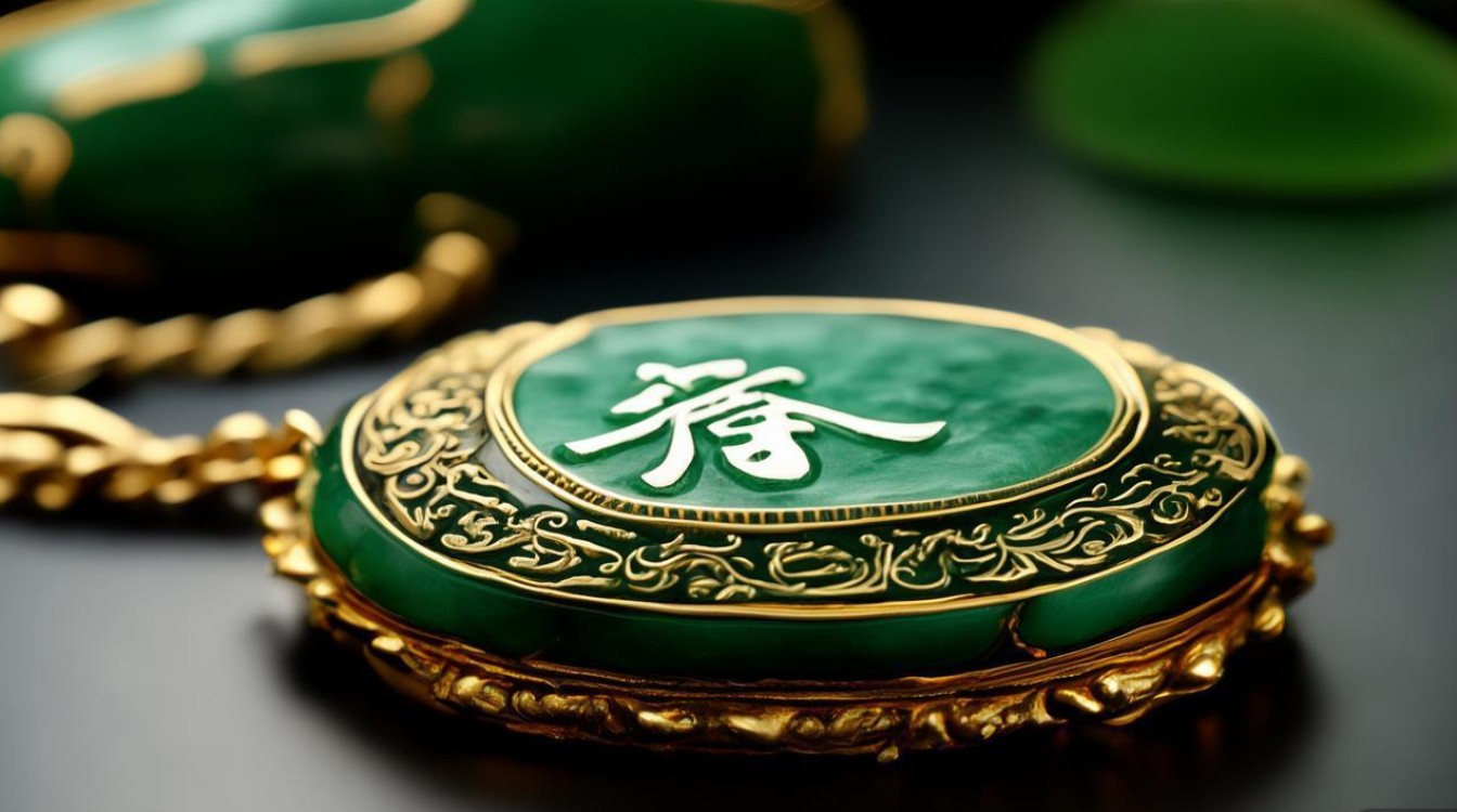 翡翠平安扣的镶嵌图片