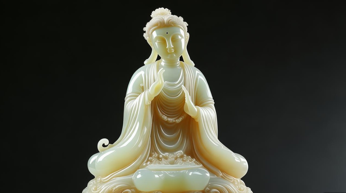 糯冰种观音翡翠图片