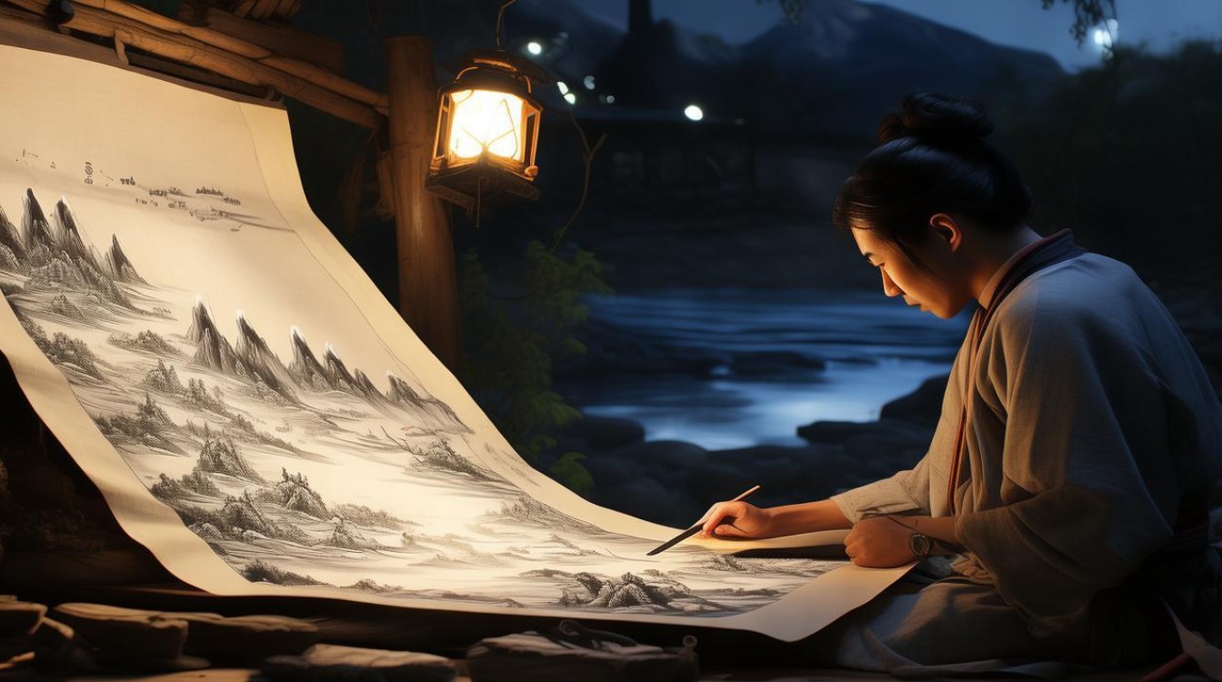 夜泊书画家
