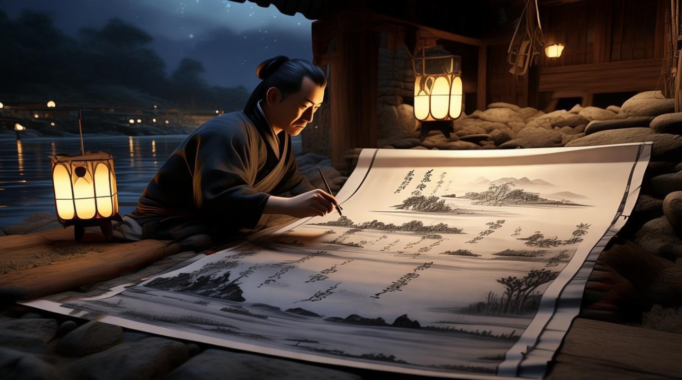 夜泊书画家