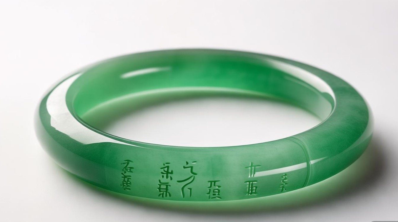 翡翠手镯白底糯种手镯