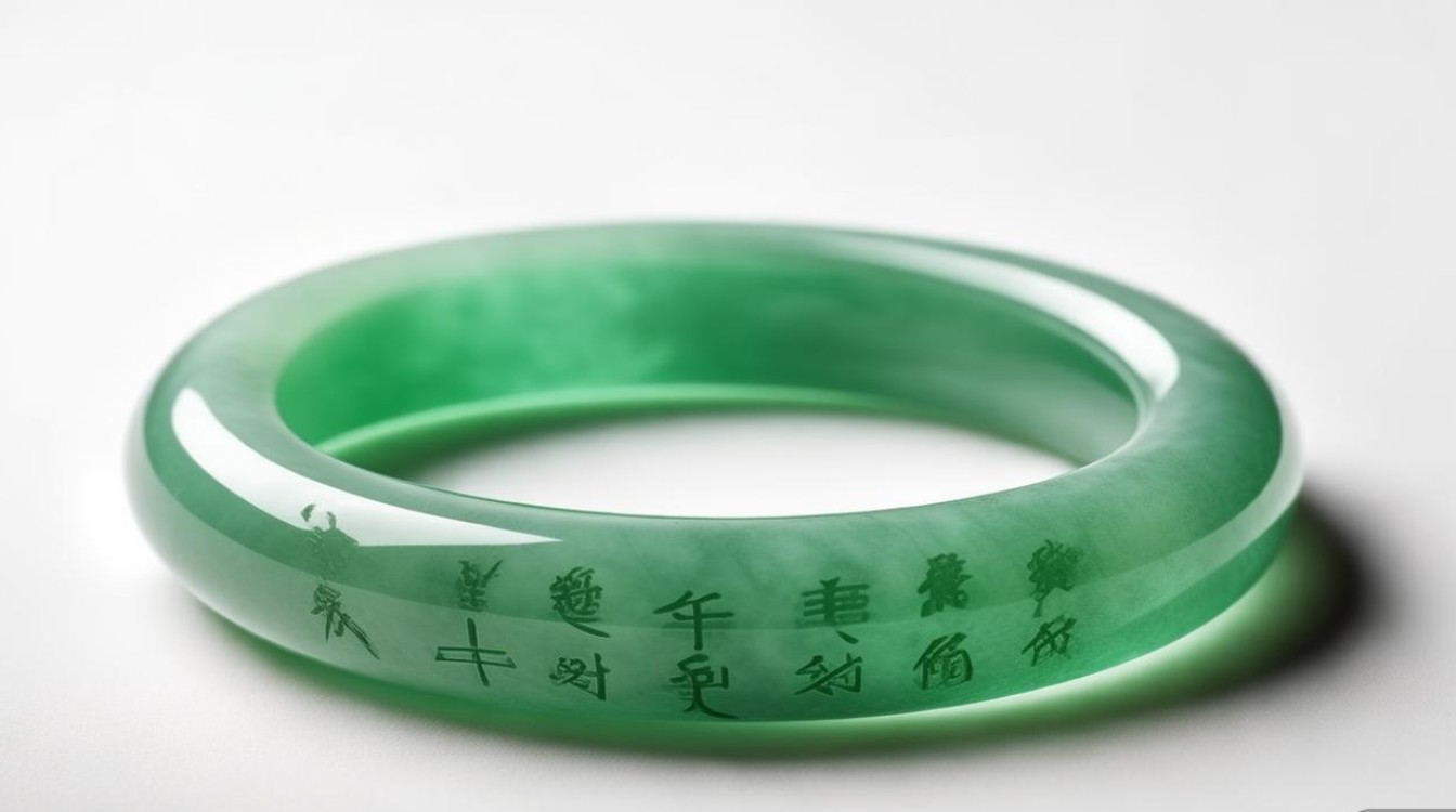 翡翠手镯白底糯种手镯