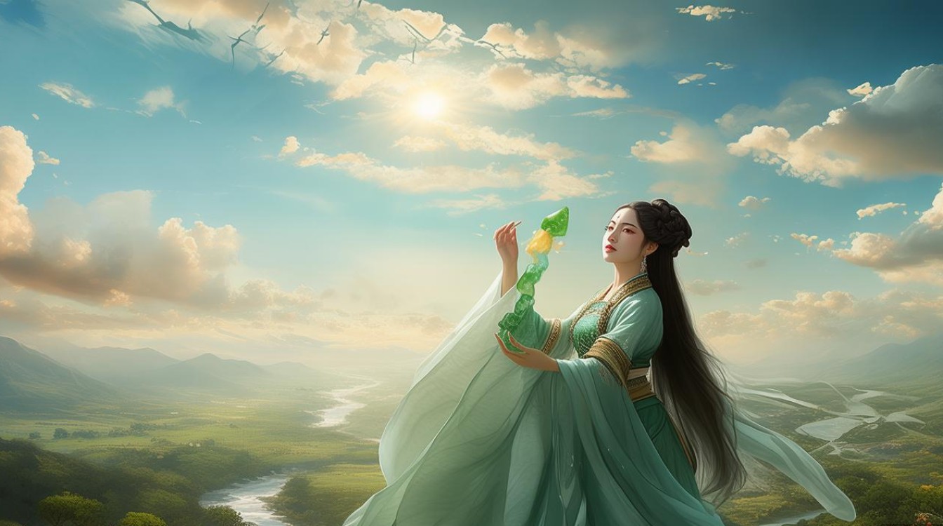 翡翠女娲补天图片