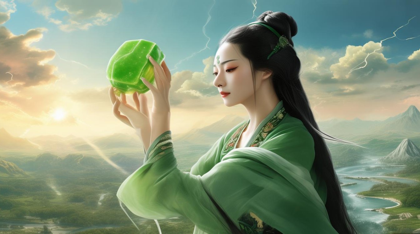 翡翠女娲补天图片