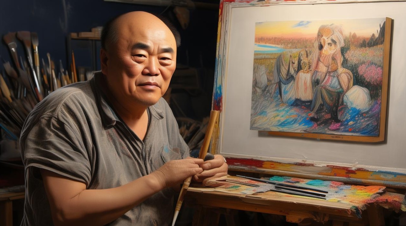 油画家李然