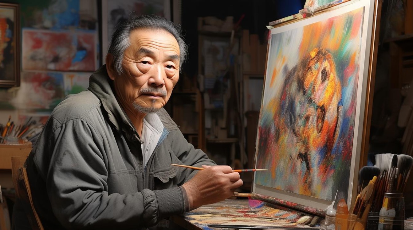 油画家李然