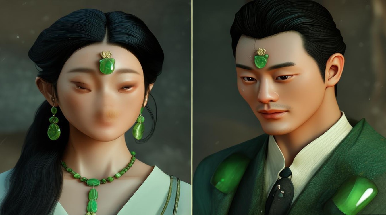 男戴翡翠女戴玉