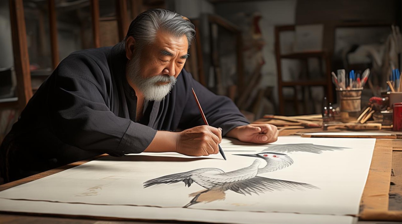 一鹤书画家