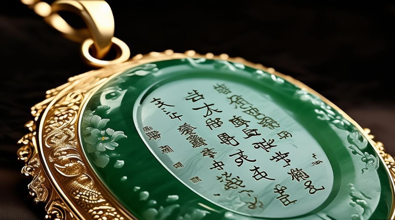 中国黄金翡翠吊坠