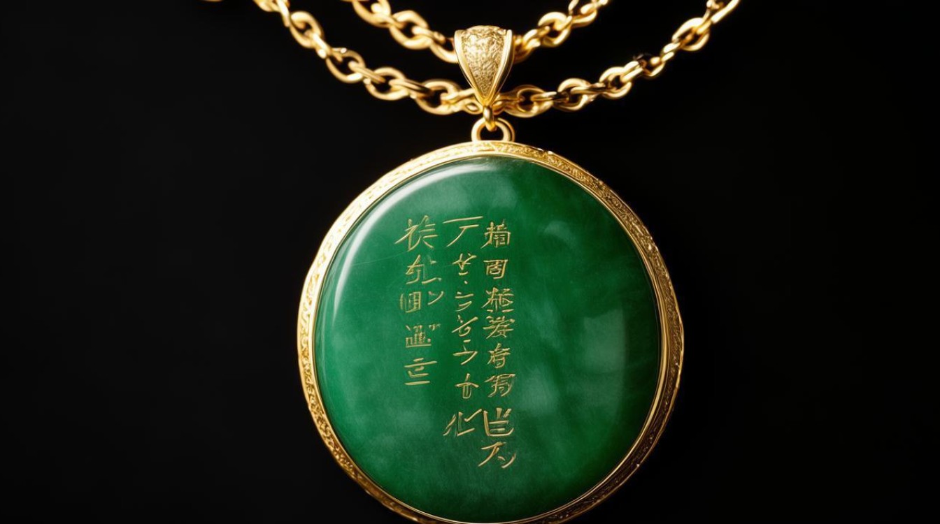 翡翠黄金吊坠图片