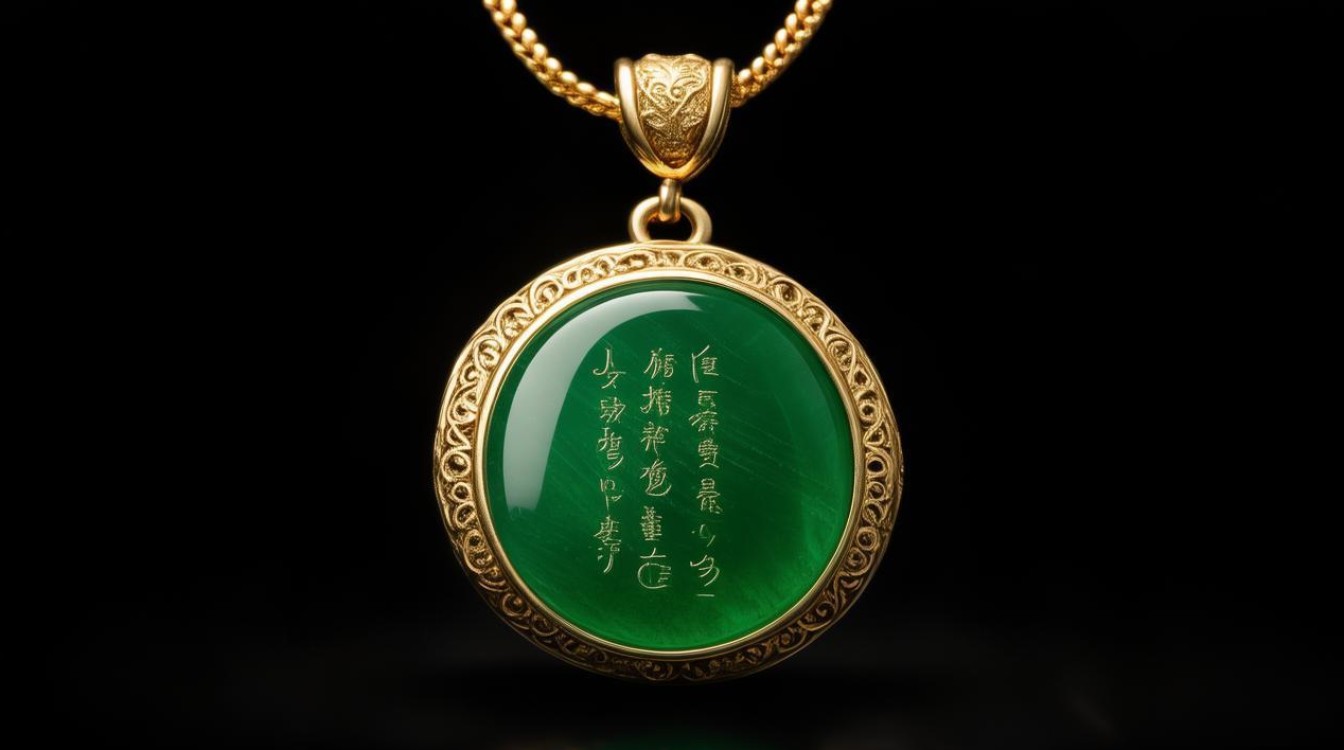 翡翠黄金吊坠图片