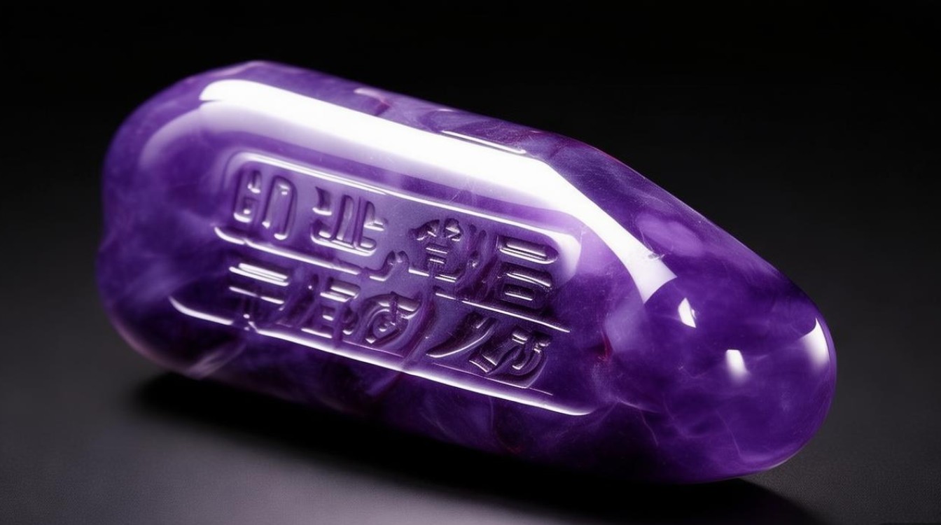 紫罗兰翡翠手把件