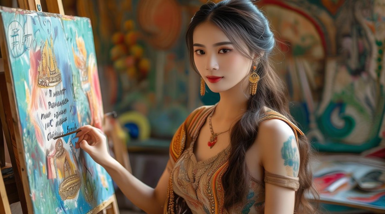 泰国美女画家