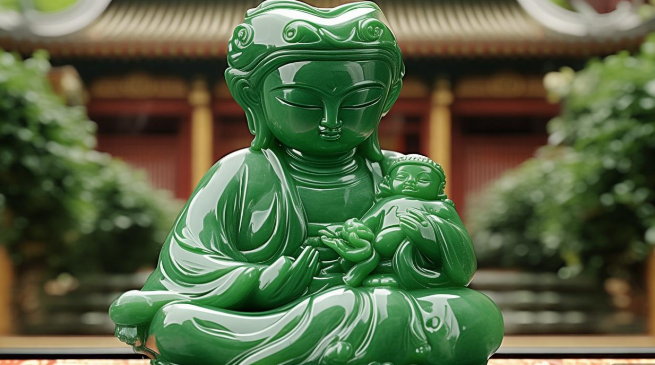翡翠送子观音图片