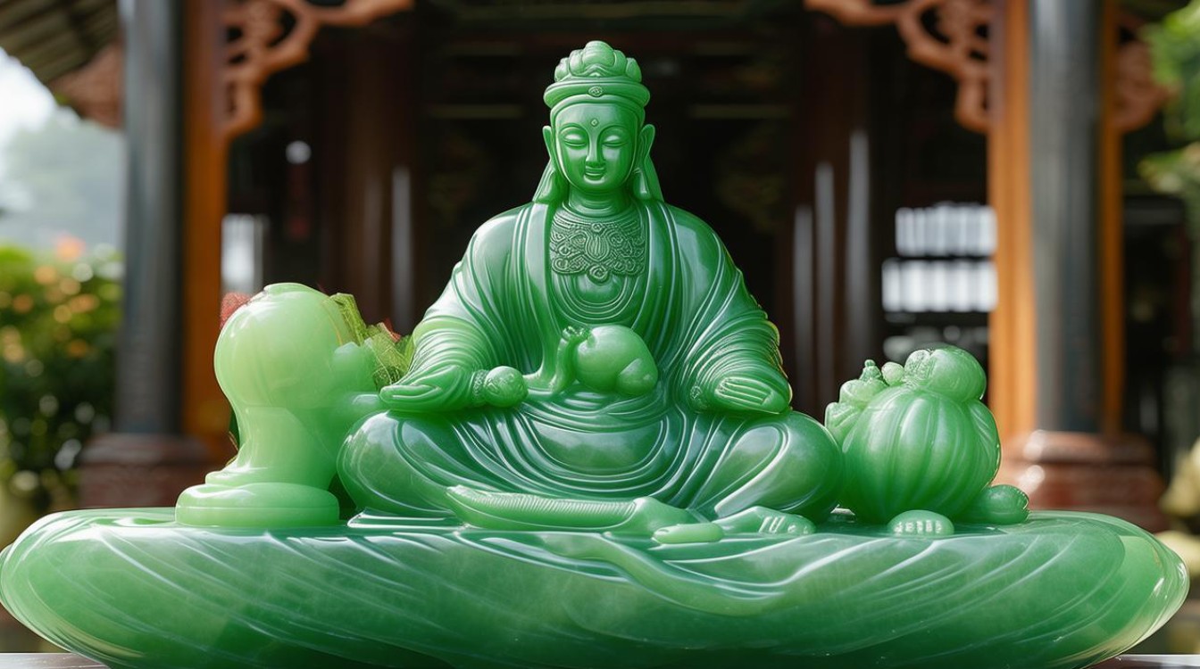 翡翠送子观音图片