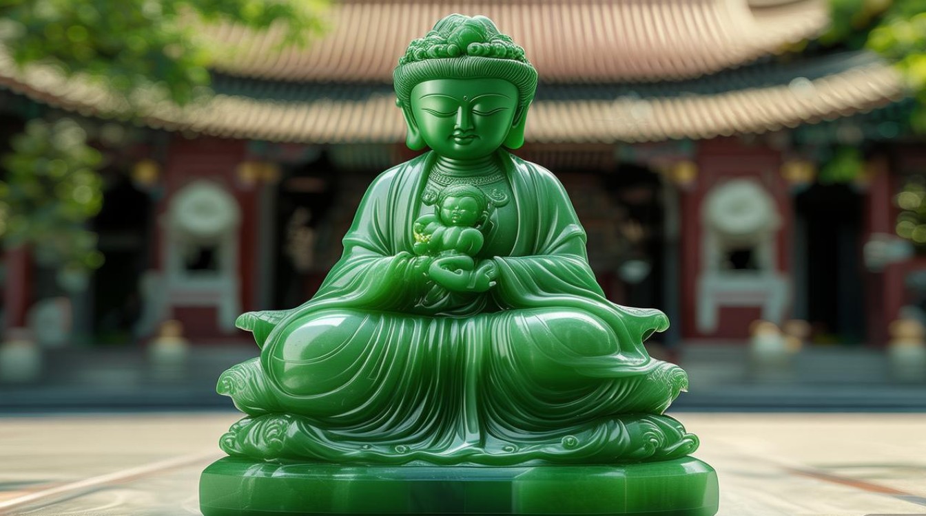 翡翠送子观音图片