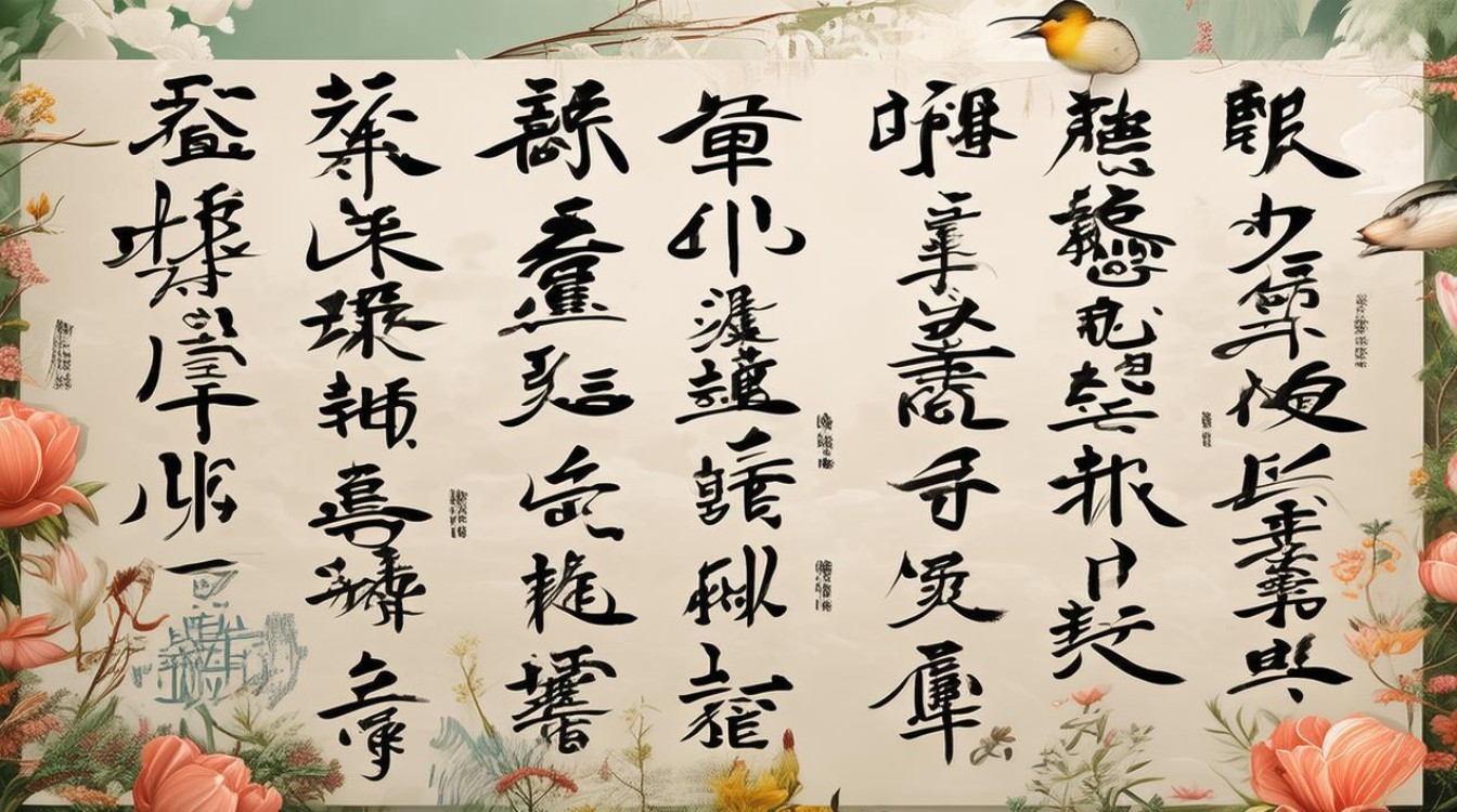 花鸟体书法