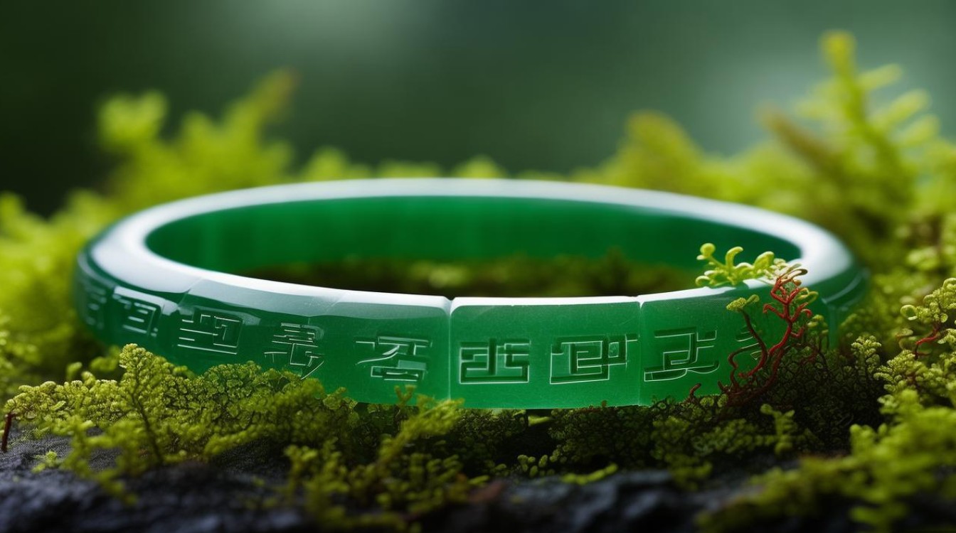 翡翠藓加绿手镯