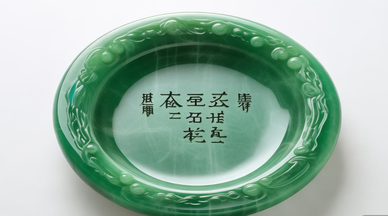 翡翠白底青牌子图片