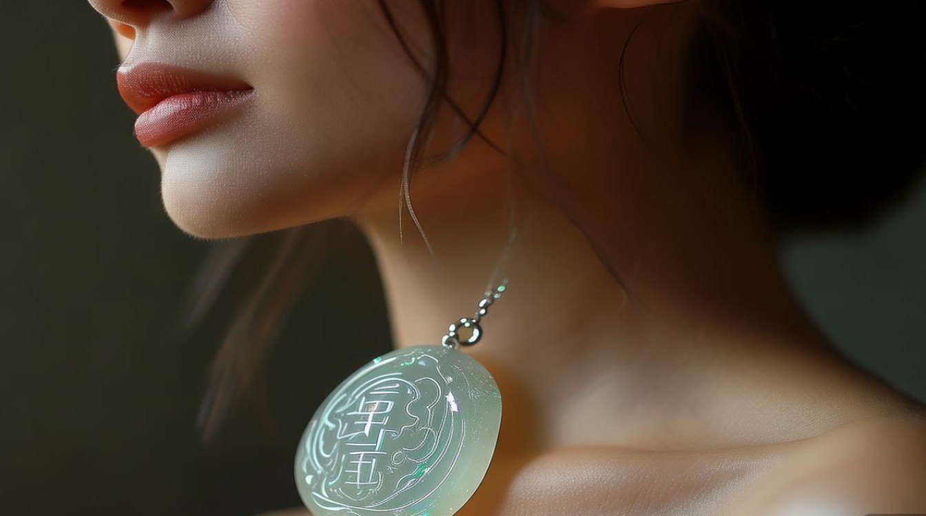 女人带的翡翠挂件