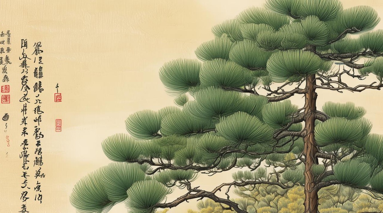 画家罗渊画松