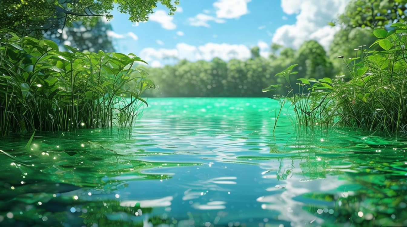 翡翠湖水绿图片