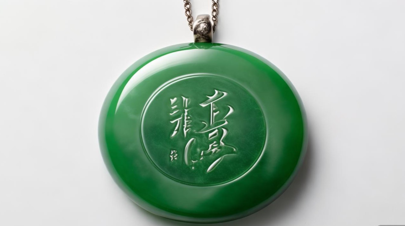 白底绿翡翠挂件