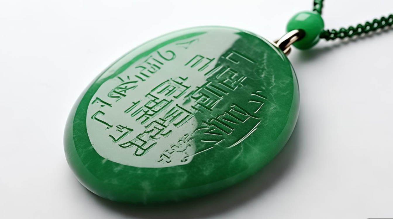 白底绿翡翠挂件