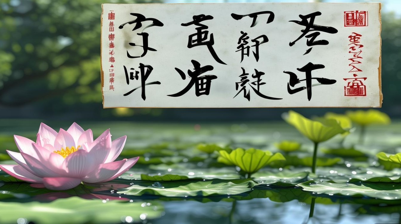 荷花书法字