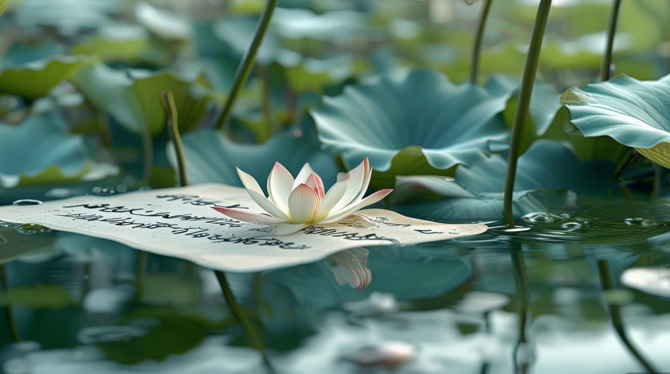 荷花书法字