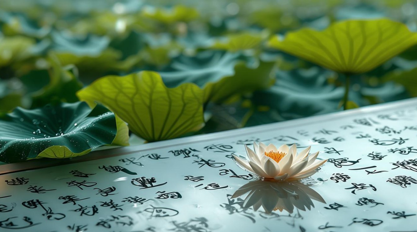荷花书法字