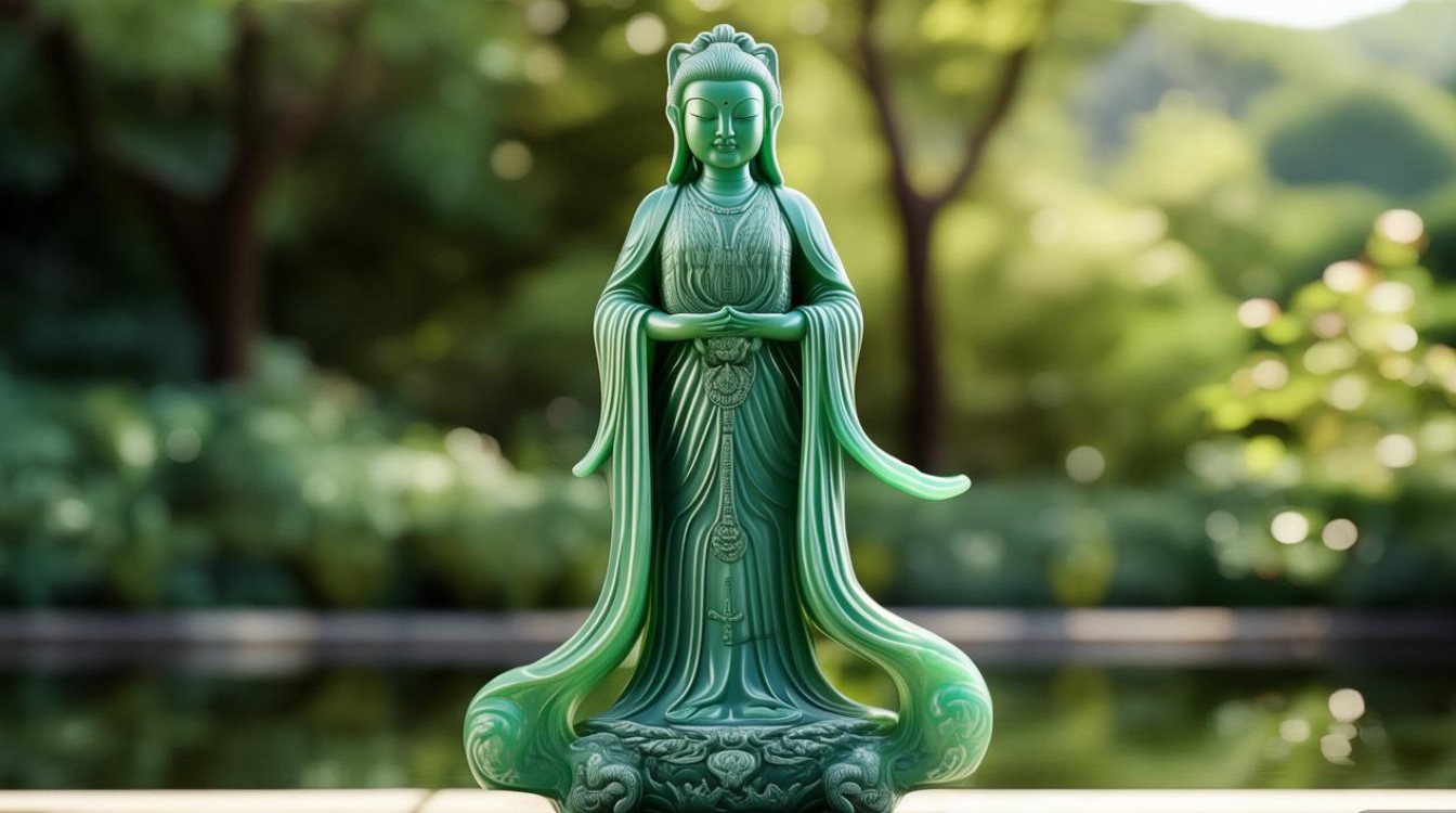 翡翠站立观音图片