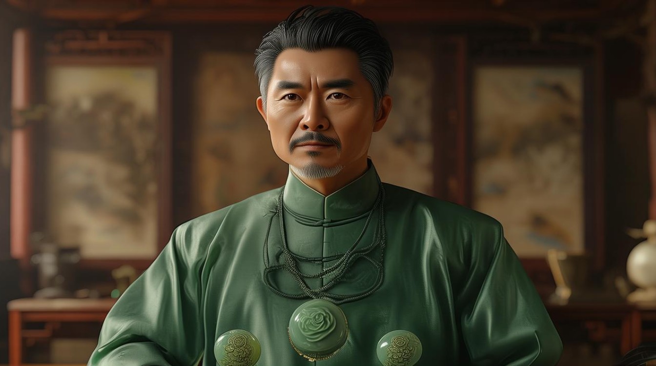 男人戴翡翠如意